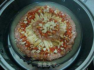 蒸菜更美味----------【肉末腐竹蒸粉丝】的做法步骤:13