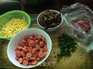 玉米香菇炒饭的做法步骤:4