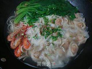鲜香味美-----【上汤鲜虾馄饨面】的做法步骤:17