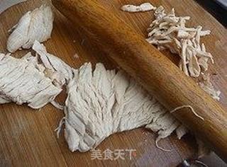 姜香笋拌鸡丝的做法步骤:4