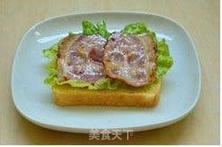 培根沙拉面包片的做法步骤:6