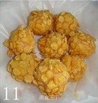 黄金玉米片虾丸的做法步骤:11