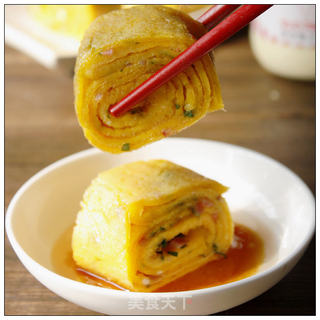 简单的营养美味-----香葱厚蛋烧的做法步骤:8