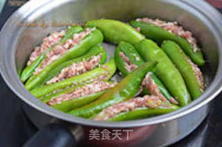 青椒酿肉的做法步骤:7