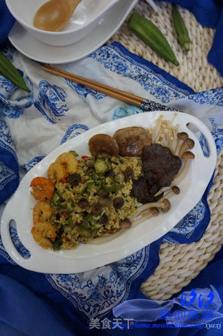 秋葵什锦菇咖哩炒饭的做法步骤:10
