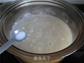 鸡汁枸杞山药粥的做法步骤:7