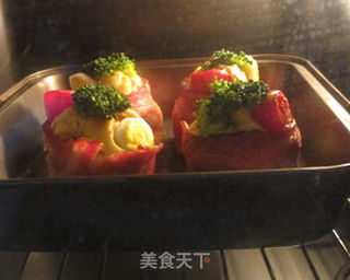 培根蔬菜咸味蛋糕的做法步骤:10