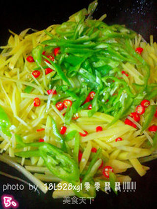 酸辣青椒土豆丝的做法步骤:5