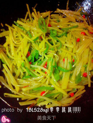酸辣青椒土豆丝的做法步骤:6