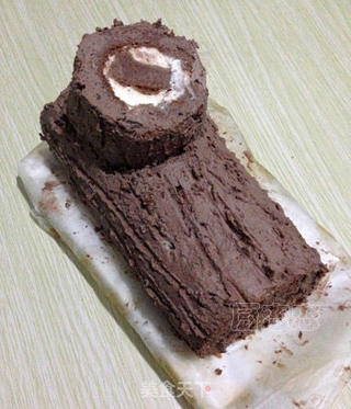 圣诞树桩蛋糕的做法步骤:12