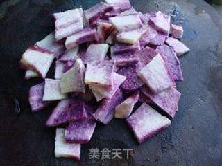 青笋炒紫山药的做法步骤:3