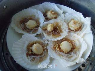 蒜蓉粉丝蒸扇贝的做法步骤:5
