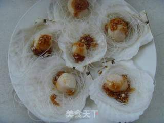 蒜蓉粉丝蒸扇贝的做法步骤:4