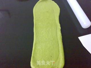 绿茶奶油吐司的做法步骤:7