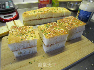 绝味搭配--香葱肉松面包块的做法步骤:17