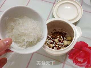 莲子芡实炖阿胶燕窝的做法步骤:5