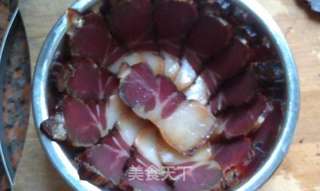 湘味下饭菜--盐菜蒸腊肉的做法步骤：3