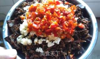 湘味下饭菜--盐菜蒸腊肉的做法步骤:8