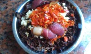 湘味下饭菜--盐菜蒸腊肉的做法步骤:10