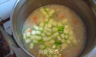 蟹粉丝瓜粥的做法步骤:11