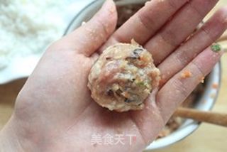 糯米珍珠丸子的做法步骤:7