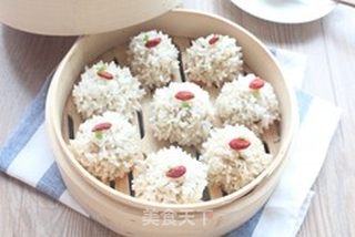 糯米珍珠丸子的做法步骤:11
