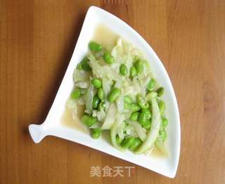 夜开花炒毛豆的做法步骤：6