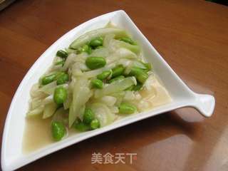夜开花炒毛豆的做法步骤：7
