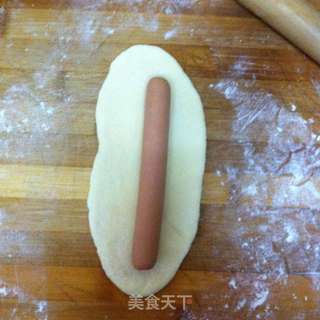 火腿毛毛虫面包的做法步骤:4
