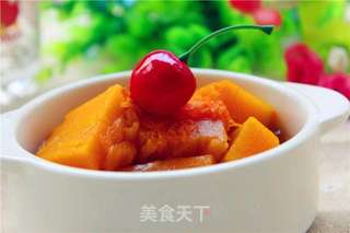 南瓜红薯汤的做法步骤:7