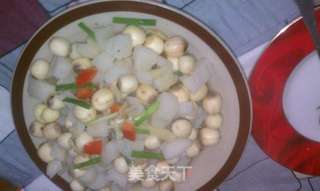 鲜莲子炒莲藕丁的做法步骤:6