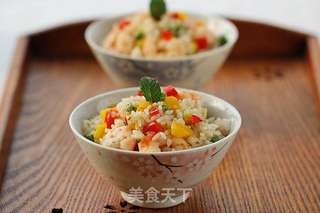 彩椒虾仁炒饭的做法步骤:13