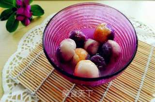 彩色花生馅汤圆的做法步骤:16