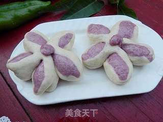 紫薯花朵馒头的做法步骤:15