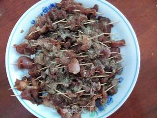 孜然牙签肉串的做法步骤:4