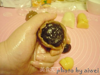 四色枣泥冰皮月饼的做法步骤:18