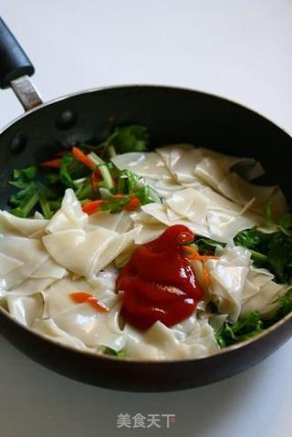 杂菜炒面片的做法步骤:4