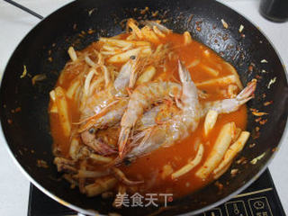 韩式海鲜泡菜年糕的做法步骤:12