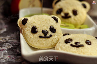 萌早餐---熊猫三明治的做法步骤:14