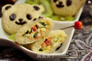 萌早餐---熊猫三明治的做法步骤:17