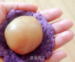 紫薯豆沙糕的做法步骤:6