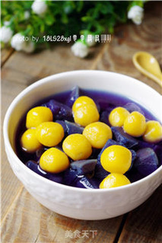 膳食纤维:紫薯金瓜圆的做法步骤:10