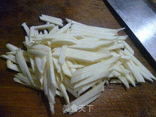 里脊肉榨菜茭白羹的做法步骤:3