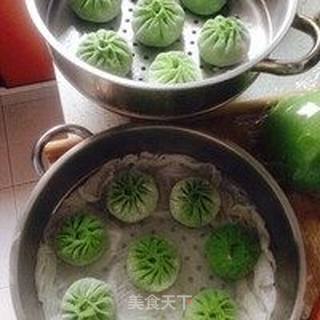 翡翠鲜肉包的做法步骤:7