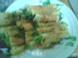 东北小吃之一——香菜干豆腐卷的做法步骤:4
