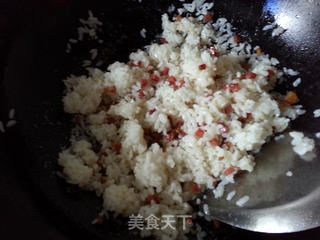 火腿炒饭的做法步骤:5