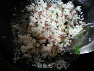 火腿炒饭的做法步骤:6