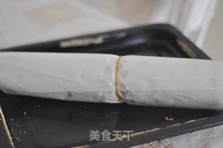 菠菜蜜豆蛋糕卷的做法步骤:15