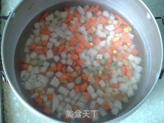 培根杂蔬焗饭的做法步骤:2