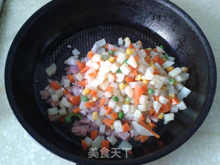 培根杂蔬焗饭的做法步骤:6